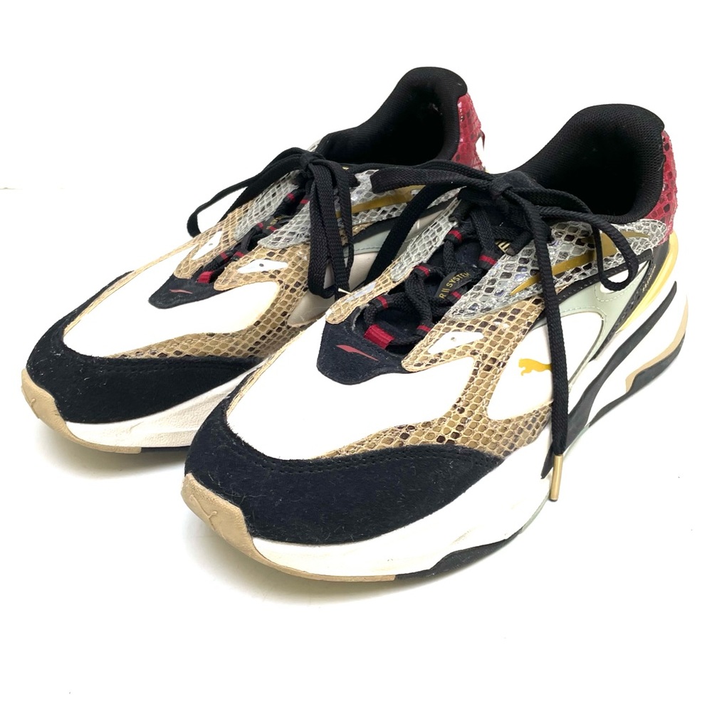 Puma Running System RS Fast Wild Disco Sneakers With Gold Trim & Snakeskin Trim